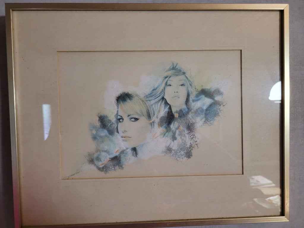 schilderij te koop, Antiek en Kunst, Ophalen, Achter glas, Portret of Personen, Surrealisme