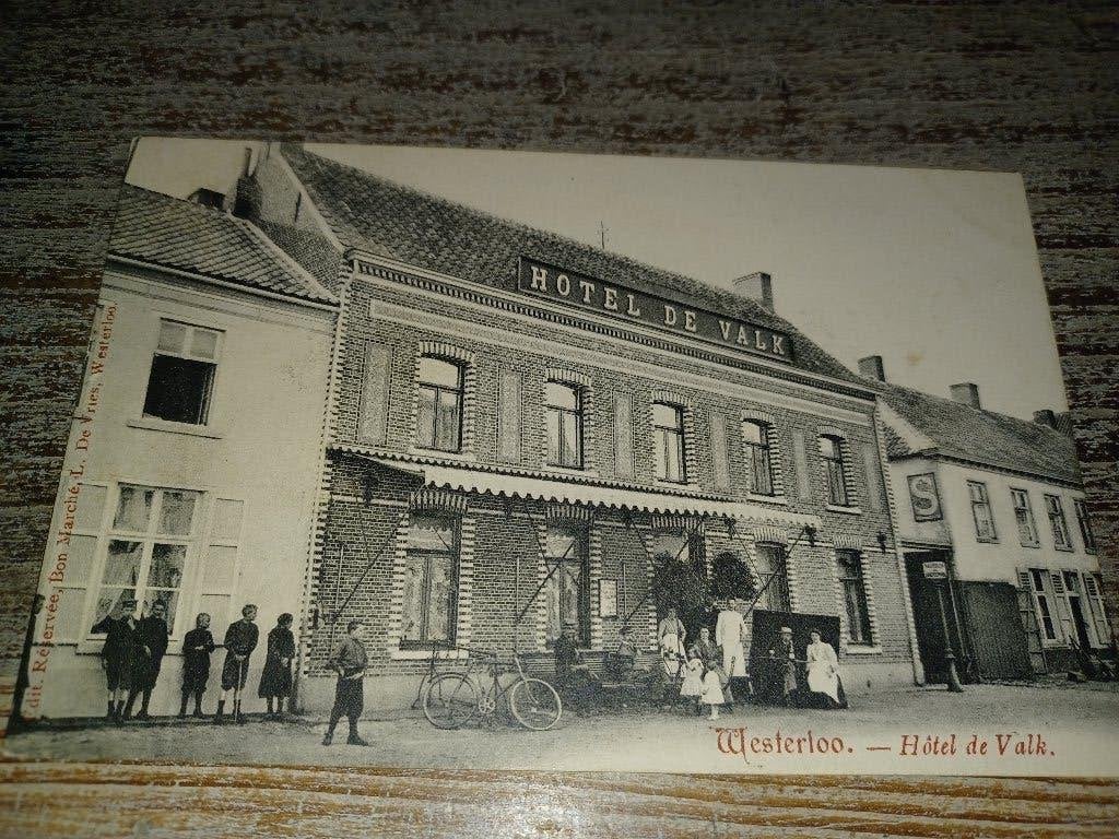 westerlo pk postkaart hotel de valk  animatie, Ophalen of Verzenden, Voor 1920, Gelopen, Antwerpen