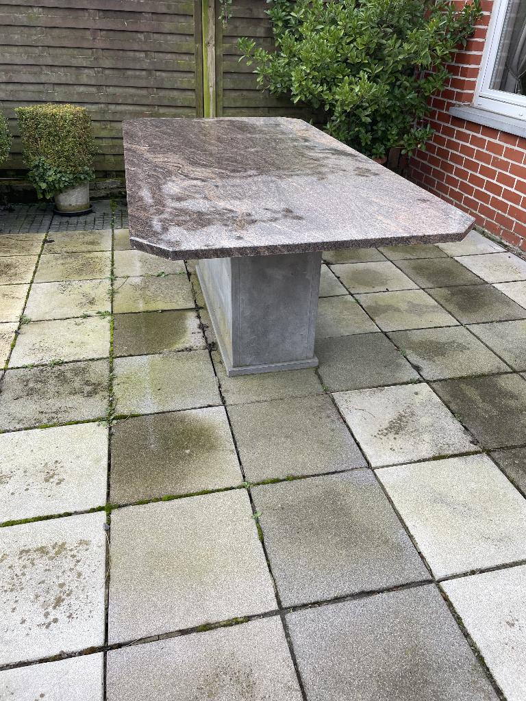 Marmeren tuintafel, Tuin en Terras, Ophalen, Zo goed als nieuw, Rechthoekig, Overige materialen