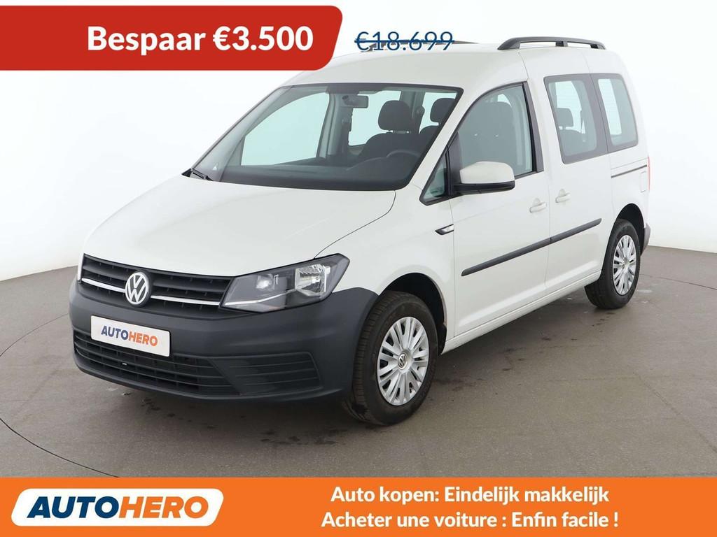 Volkswagen Caddy 1.0 TSI Trendline BlueMotion (bj 2018), Auto's, Volkswagen, Stof, Gebruikt, Wit, 5 deurs