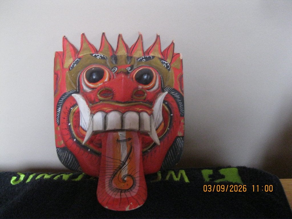 Houten Draak masker, Antiek en Kunst, Ophalen of Verzenden
