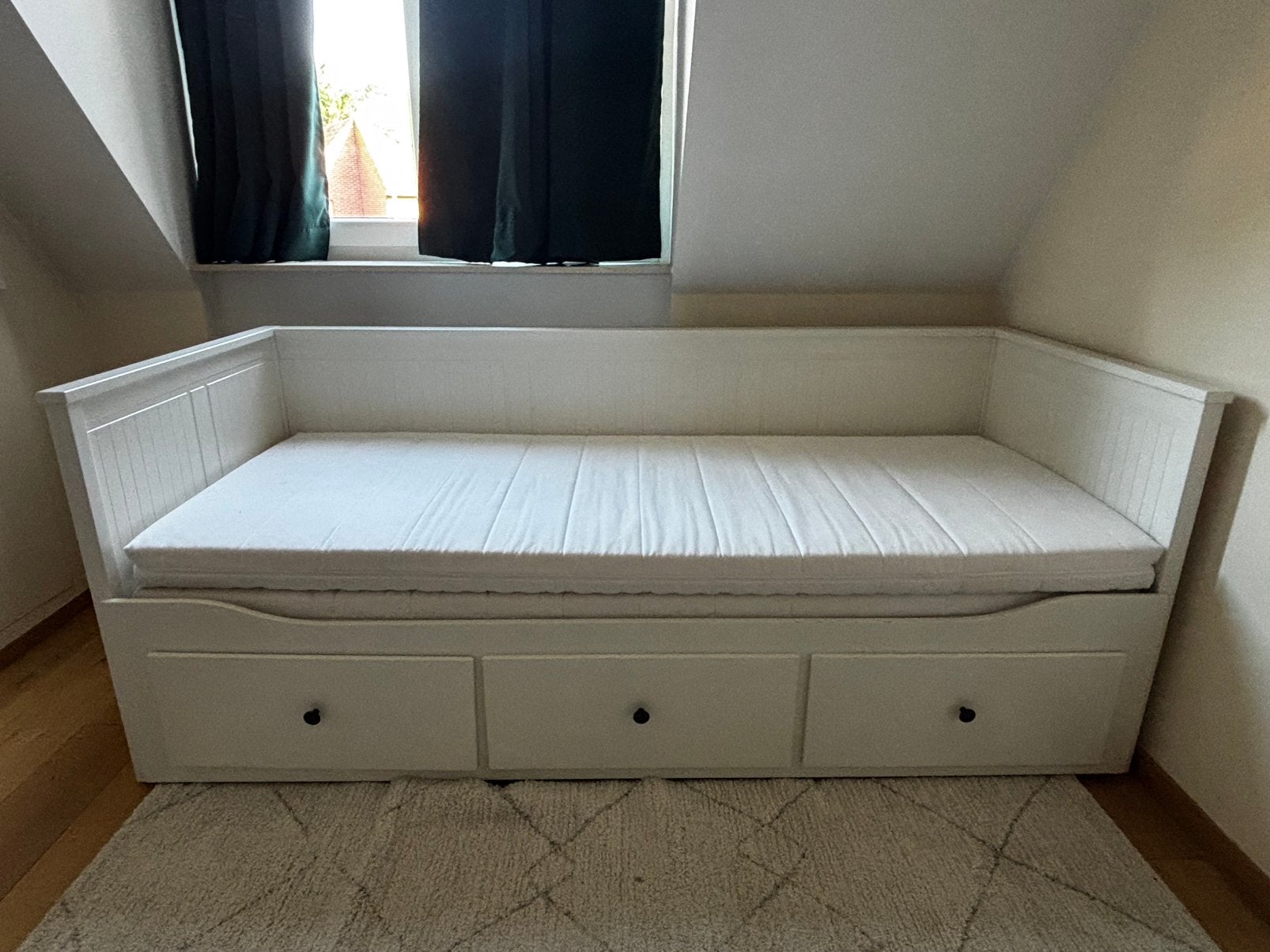 Canapes-lits 200x80 / 200x160 (ouvert), Maison & Meubles, Utilisé, 200 cm, Blanc, Deux personnes