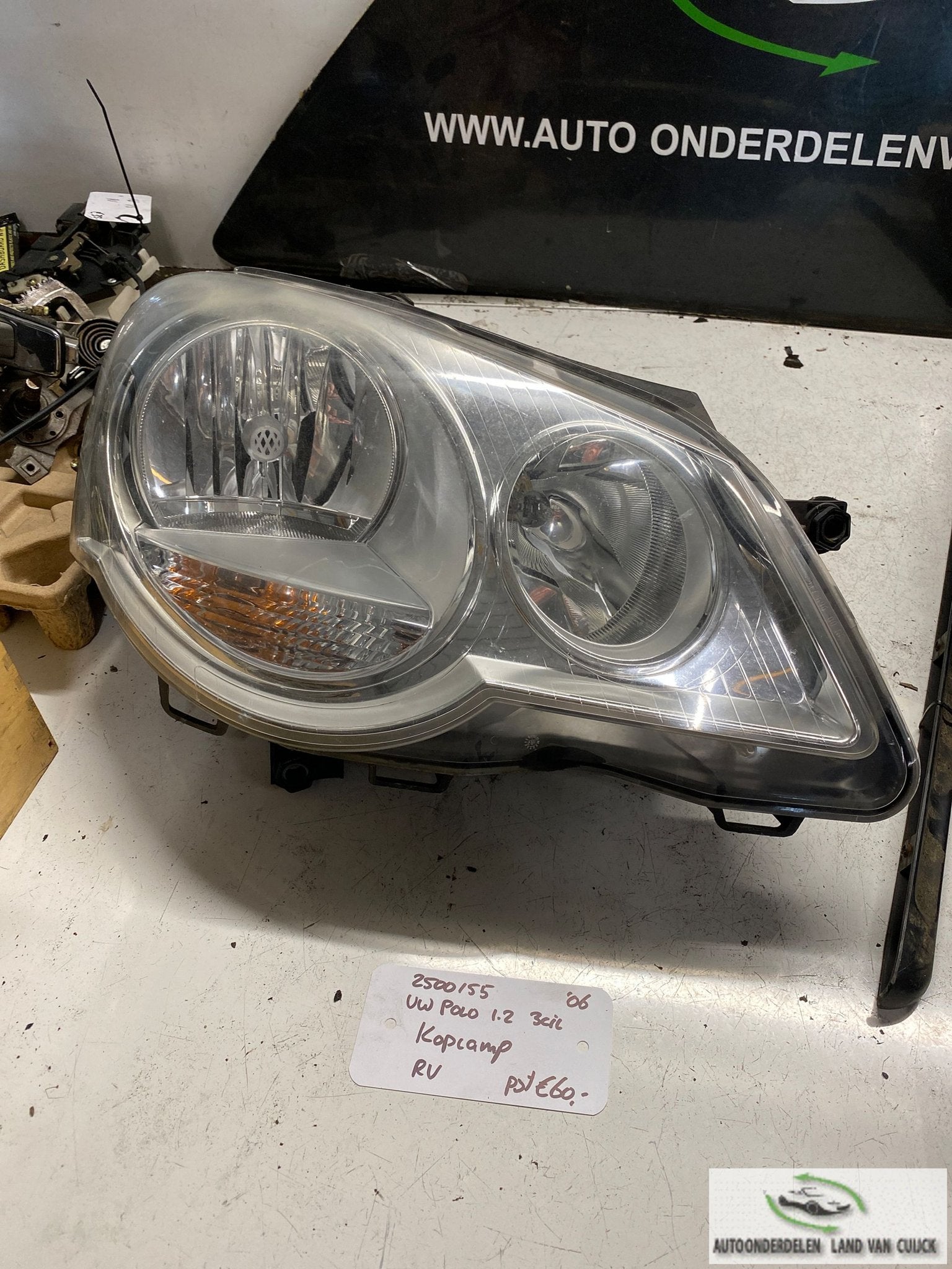 Vw polo 1.2 3 cil. 5 drs 2006 2500155 Elektr Koplamp  Rechts, Gebruikt, -, -, Ophalen of Verzenden