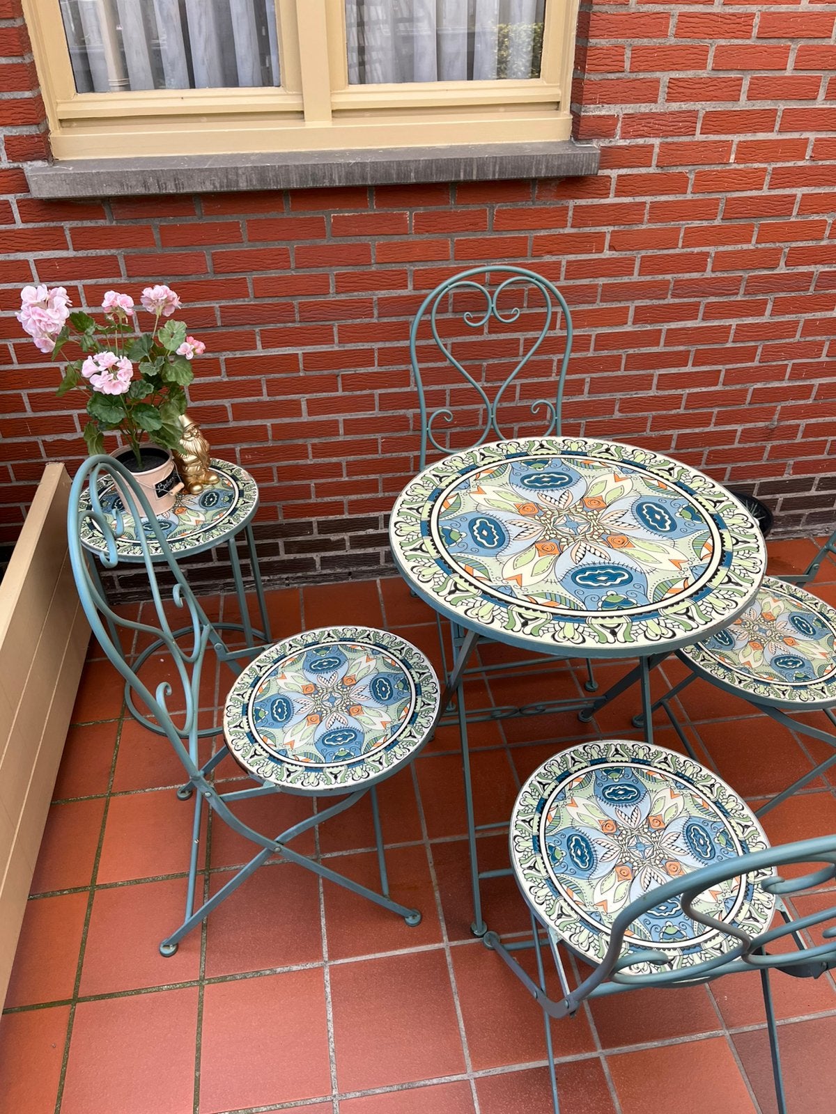 Tuinstoelen met tafel en bijzettafel, Salons de jardin, Utilisé, Autres matériaux, Table d'appoint