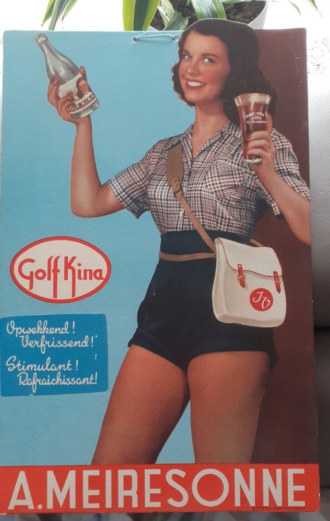 Prachtig bord Golf Kina limonade van brouwerij MEIRESONNE, Ophalen of Verzenden