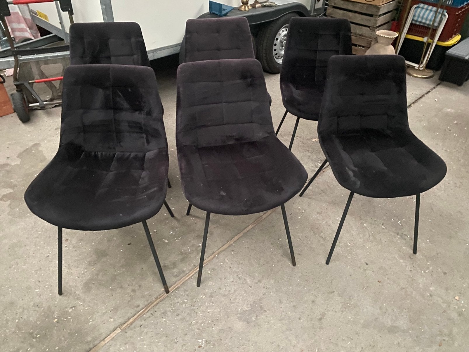 Stoelen, Maison & Meubles, Chaises, Enlèvement, Métal, Noir, Cinq, Six Chaises ou plus
