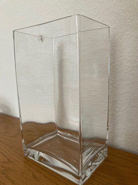 Grand vase en verre (H 30 cm) à paroi épaisse, Enlèvement ou Envoi, Neuf, Verre, 30 cm