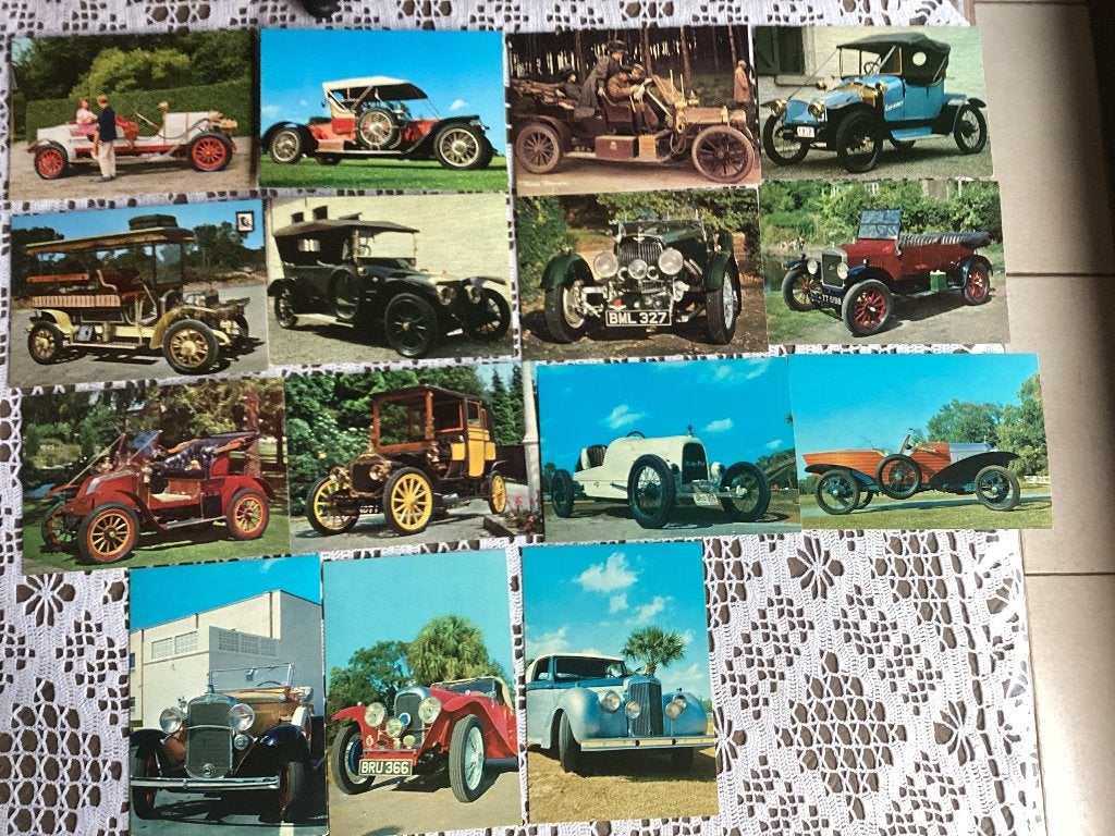 61 prenten postkaarten Oldtimers, Verzamelen, Ophalen of Verzenden, Gebruikt