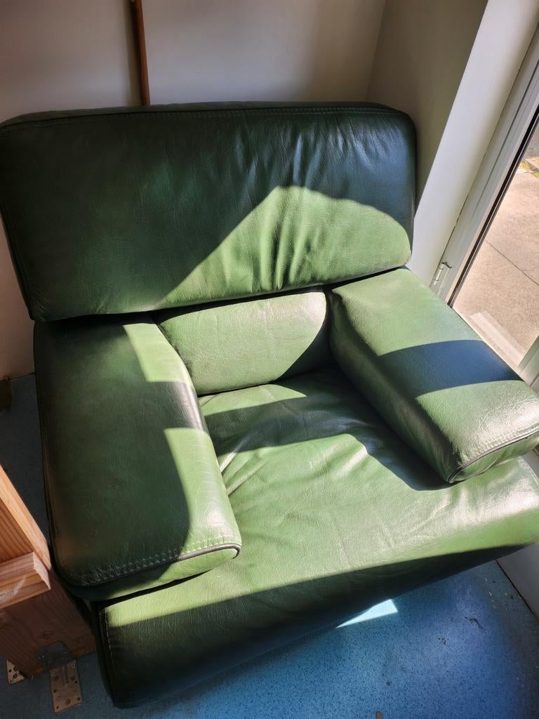 2 lederen zetel 1 zit +tweezit, Huis en Inrichting, Zetels | Zetels, Ophalen