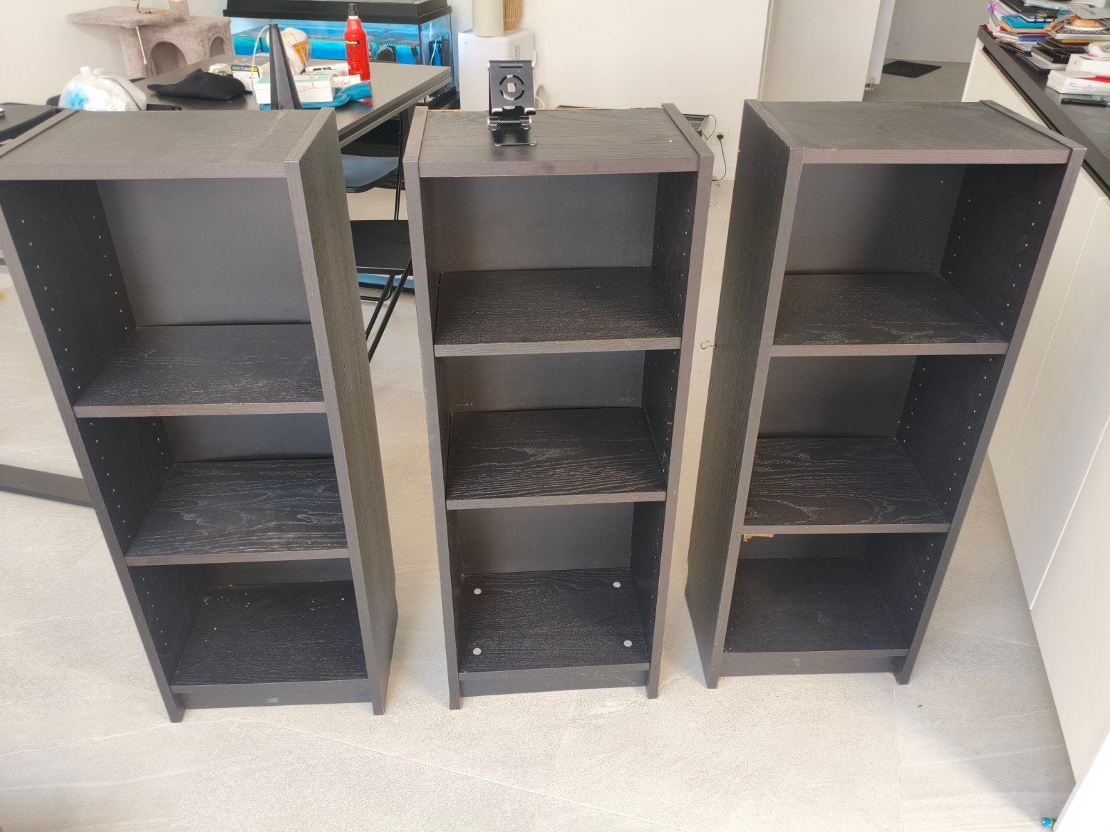 3 stk IKEA Boekenkast - 106x40x28 cm - Zwart, Maison & Meubles, Enlèvement