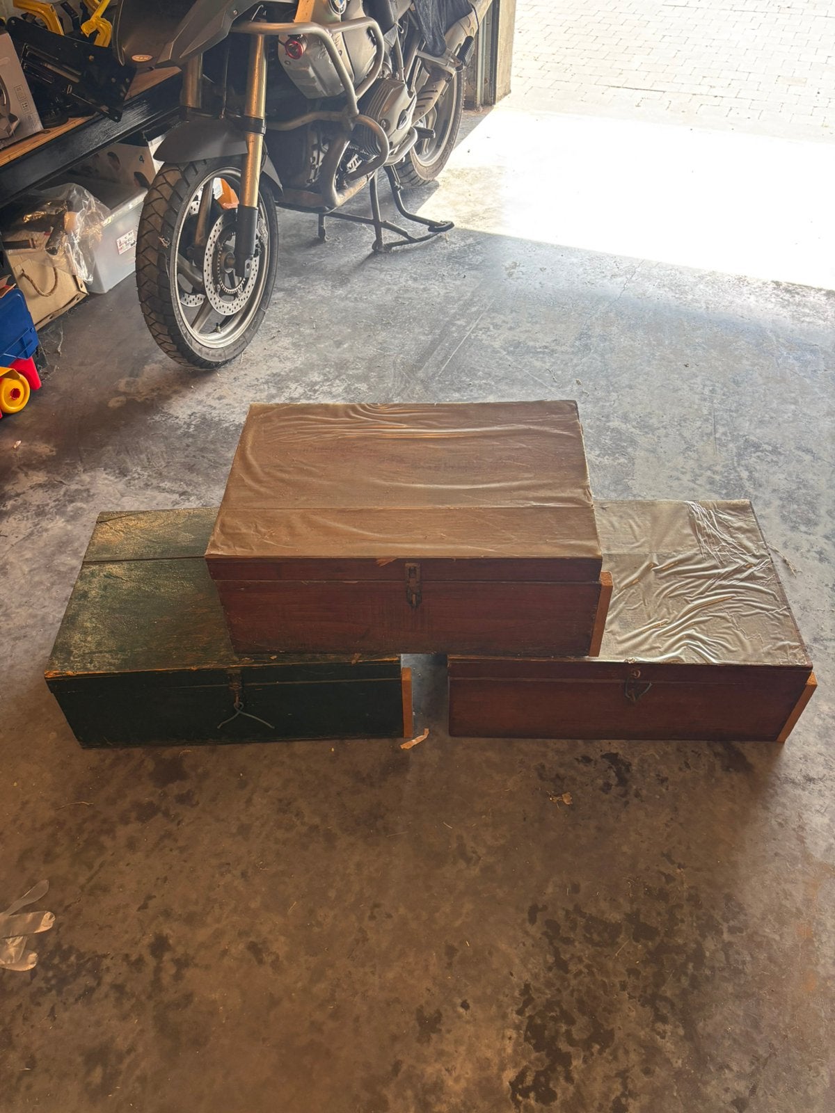 Set van 3 vintage houten kisten, Ophalen of Verzenden, Zo goed als nieuw
