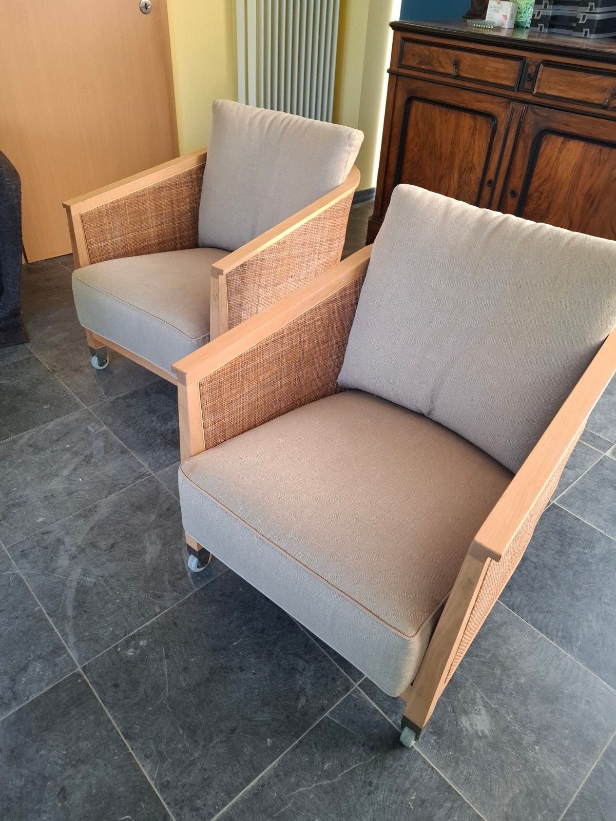 set van 2 'Mozart' fauteuils Antonio Citterio voor Flexform, Antiek en Kunst, Ophalen