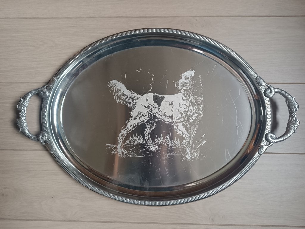 Vintage Jean Couzon serveerschaal - Jachthond, Antiek en Kunst, Ophalen