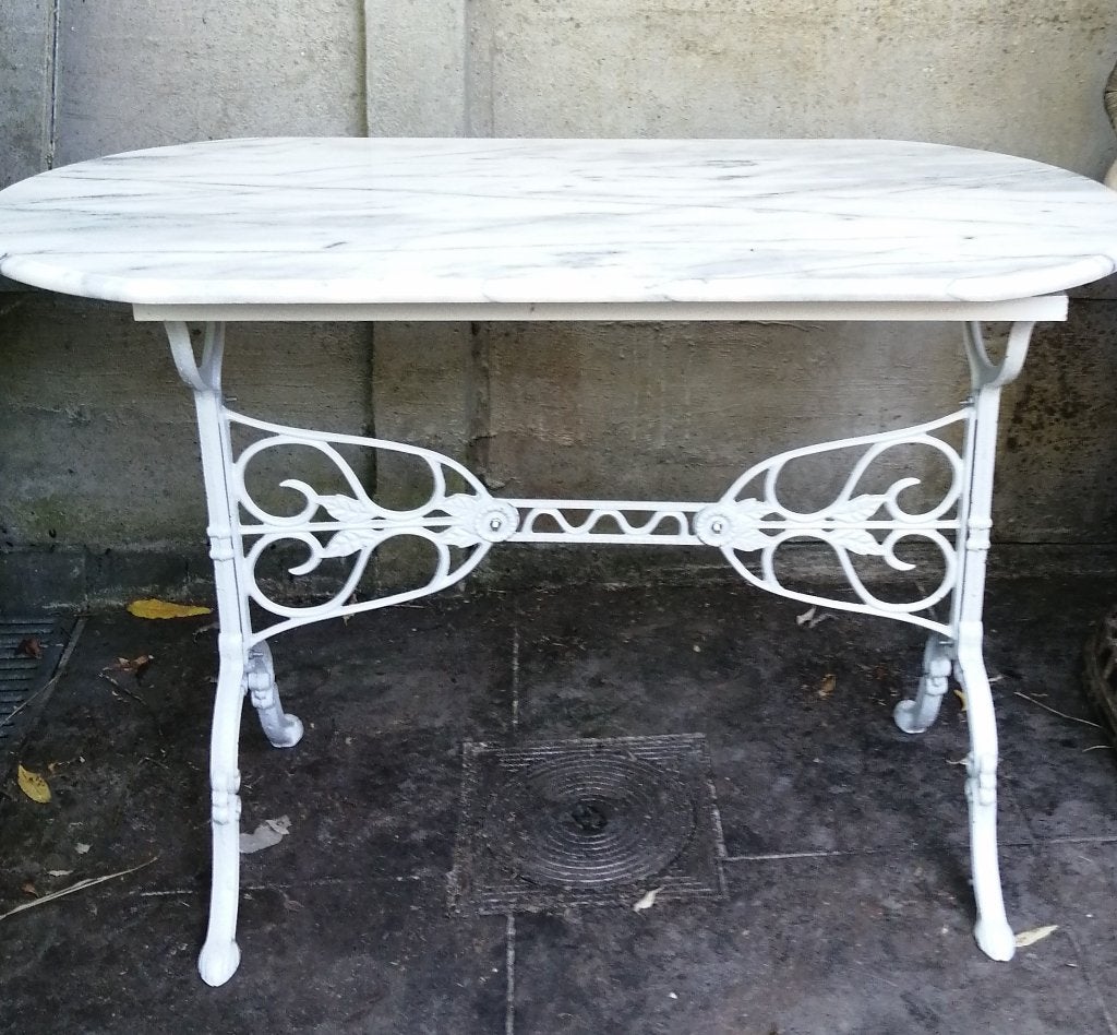 vintage bistro tafel marmer blad, Ophalen