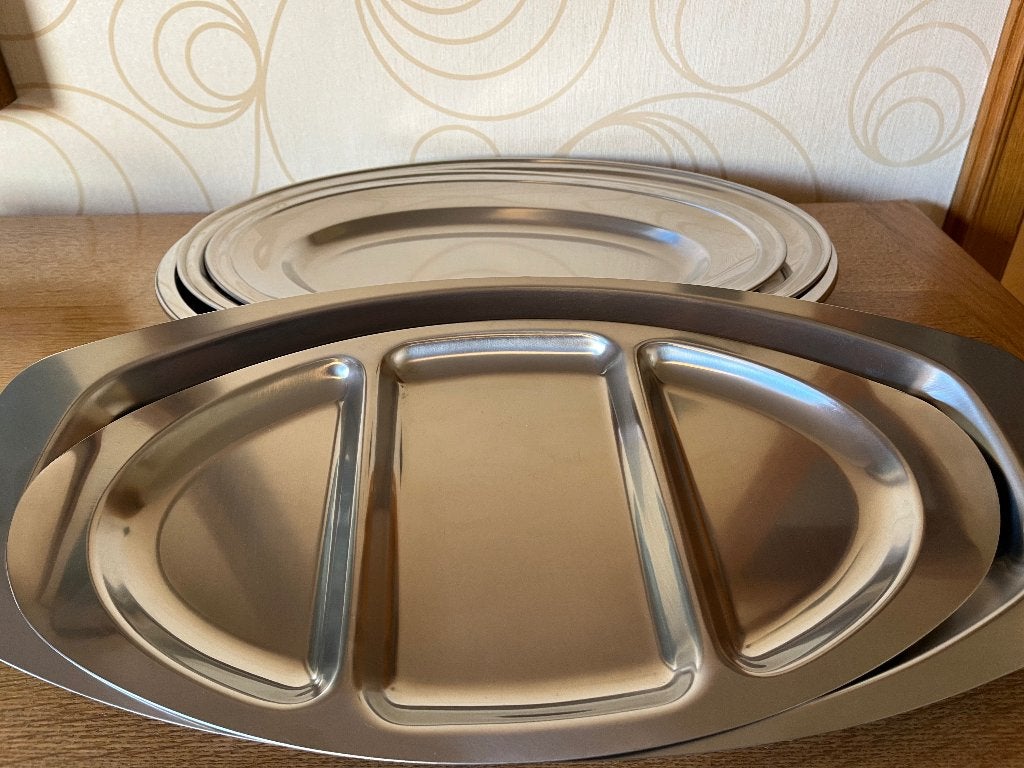 Set inox schalen en een aperitiefschaal, Ophalen of Verzenden, Inox