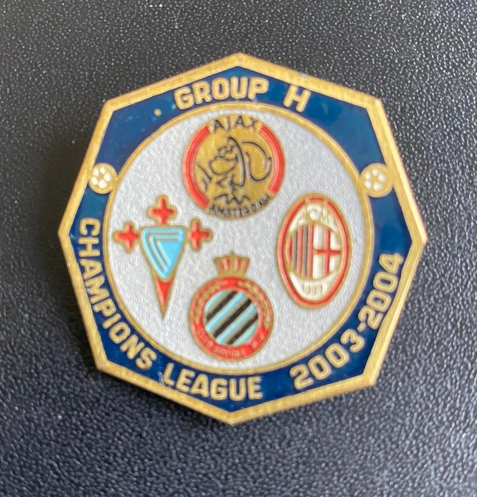 Zeldzame pin 2003 Club Brugge Ajax Amsterdam AC Milaan VIGO, Ophalen of Verzenden, Zo goed als nieuw