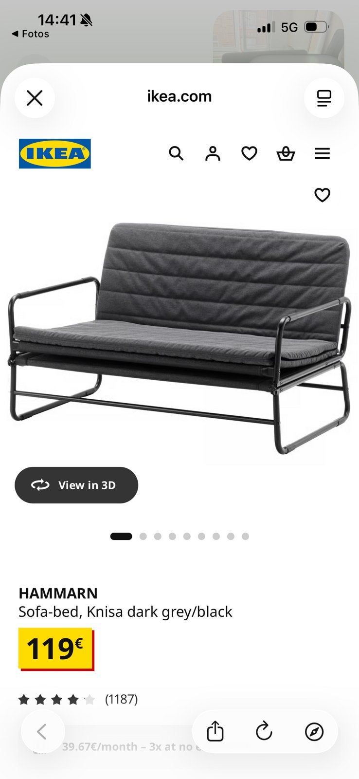 Sofa-bed Hammarn, Ophalen, Zo goed als nieuw