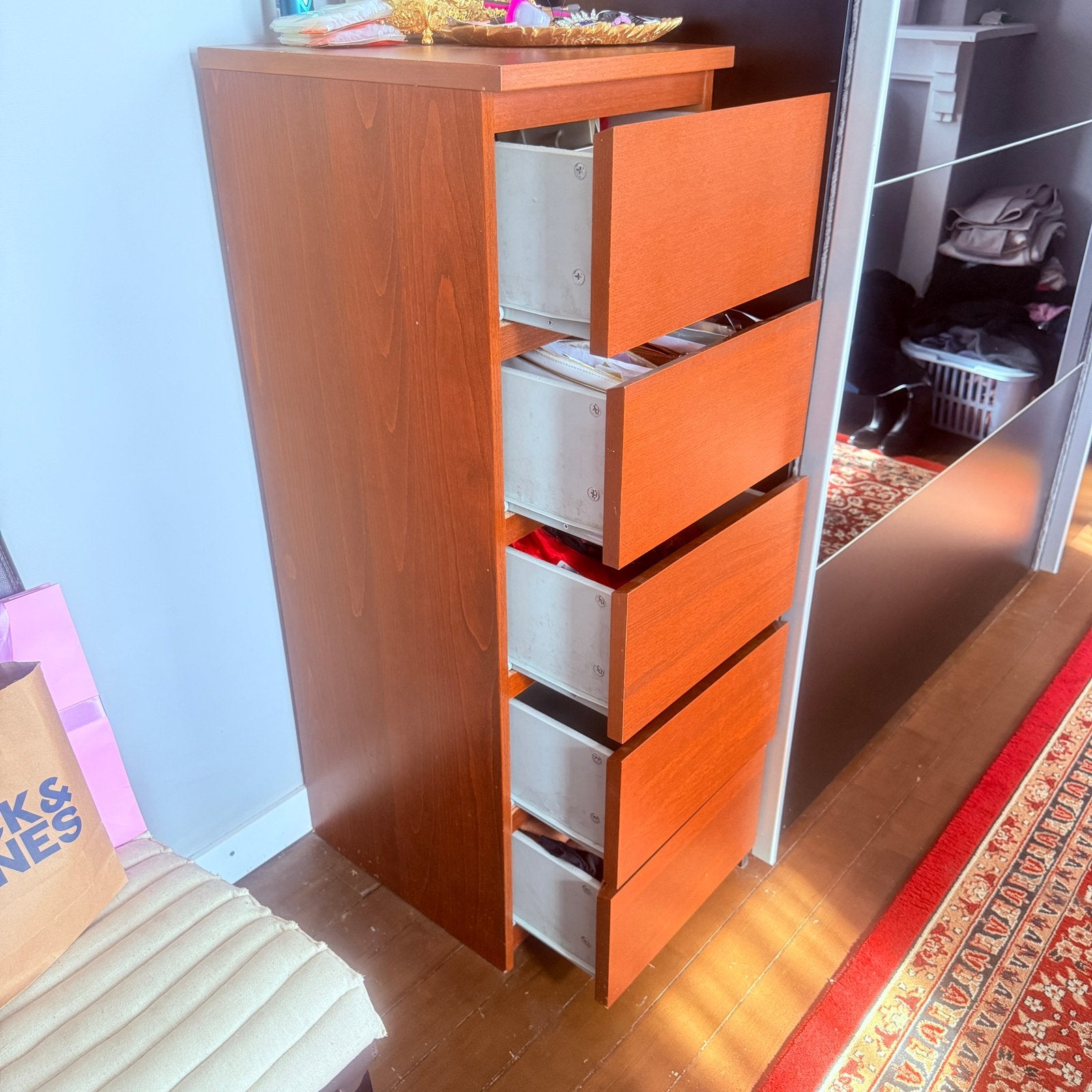 Houten ladekast met 5 ruime lades, Huis en Inrichting, Ophalen, Gebruikt