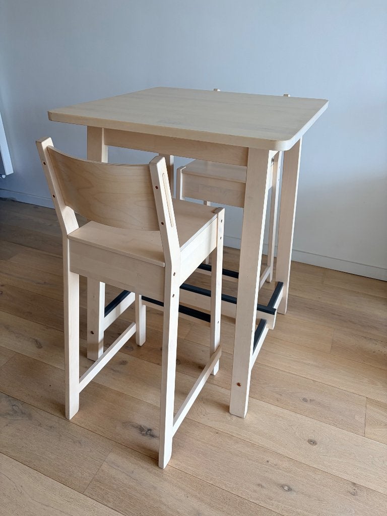 Bartafel met 2 krukken, Maison & Meubles, Enlèvement, Comme neuf, Y compris les chaises de bar