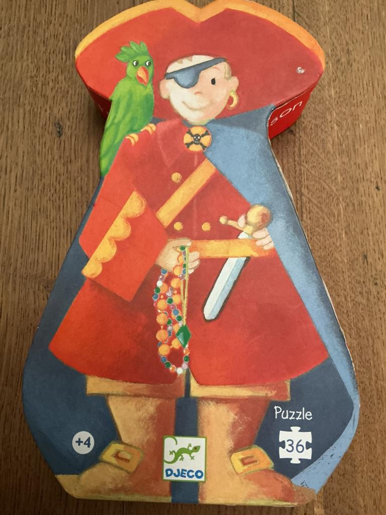 Djeco piraten puzzel, Ophalen, 10 tot 50 stukjes, Zo goed als nieuw, 4 tot 6 jaar