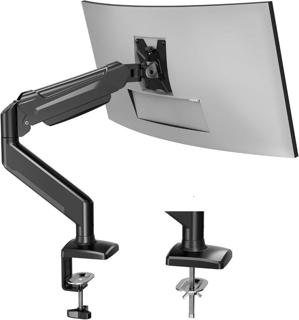 BONTEC Monitorarm met één arm, Ophalen, Zwart, Metaal, Zo goed als nieuw