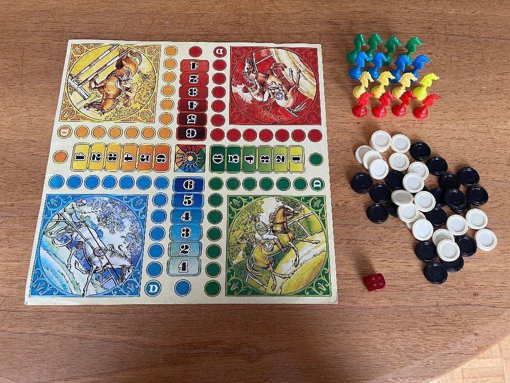 damspel + paardenspel, Een of twee spelers, Ophalen of Verzenden, Zo goed als nieuw