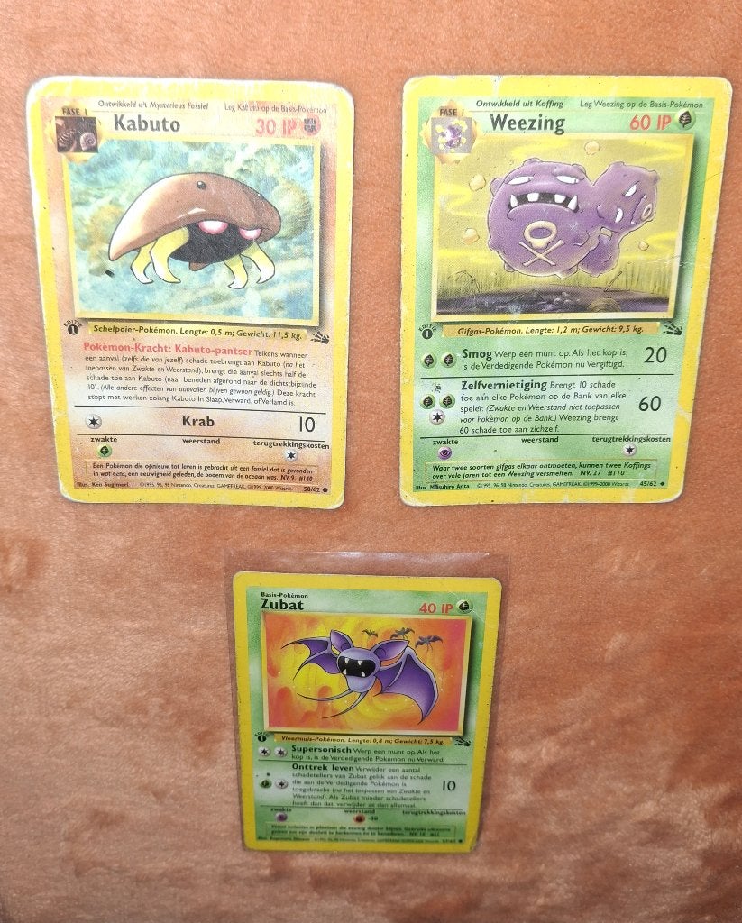 WOTC Fossil pokémon kaarten te ruil. (Nederlands), Ophalen of Verzenden, Zo goed als nieuw, Meerdere kaarten, Foil