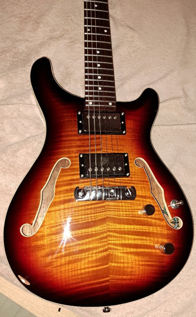 Harley Benton CST-24HB Tortoise Flame, Musique & Instruments, Enlèvement, Utilisé, Hollow body, Autres marques