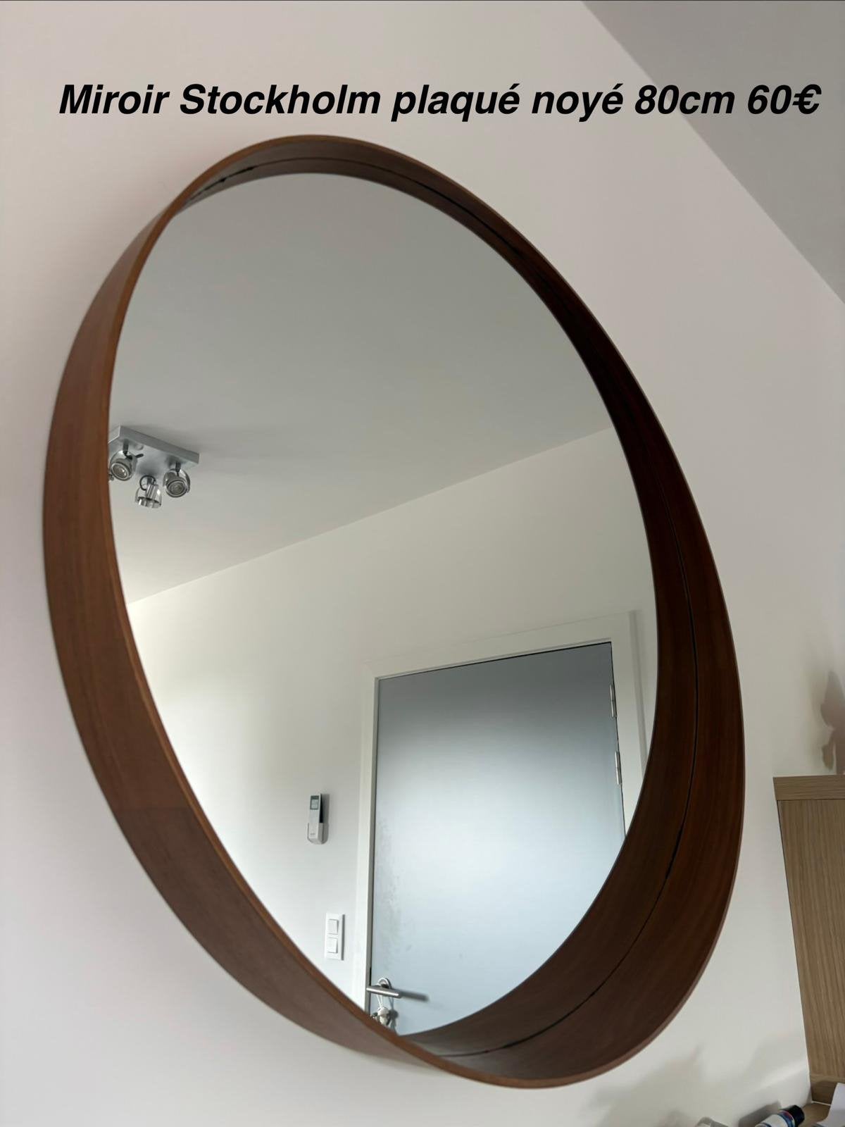 Stockolm IKEA spiegel met een diameter van 80 cm onmogelijk, Ophalen, Zo goed als nieuw