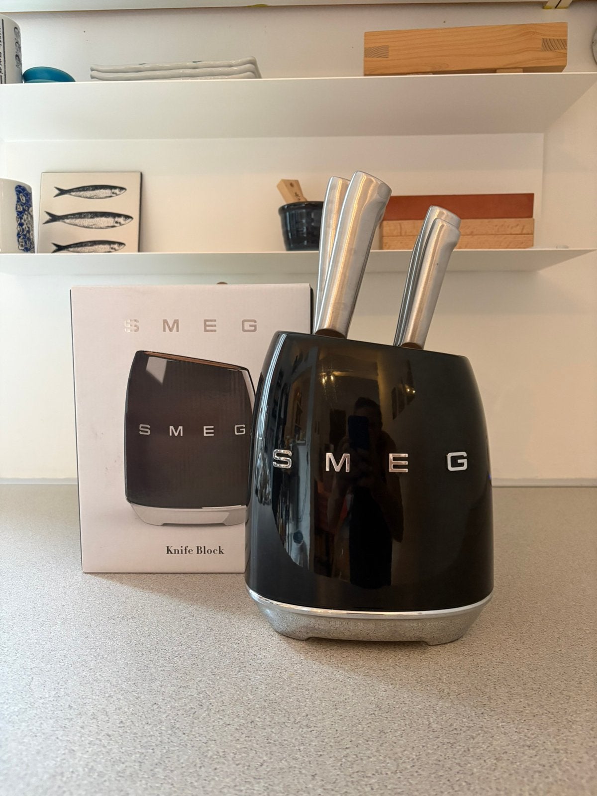 Smeg messenblok, Ophalen, Gebruikt, Zwart, Smeg
