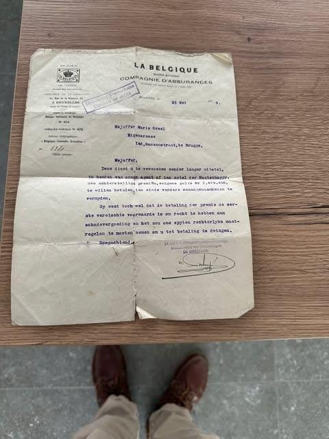 brief 1919 la Belgique Companie d'assuranes, Ophalen of Verzenden, Brief