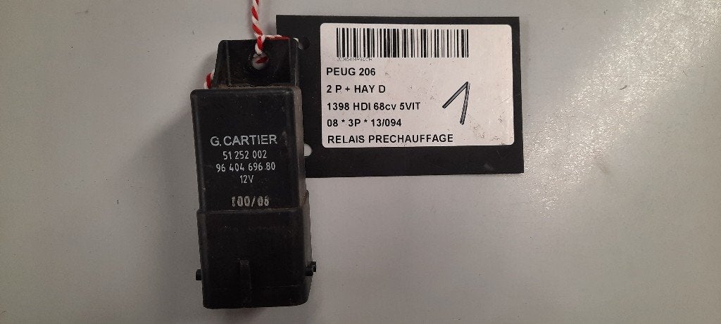 VOORGLOEI RELAIS Peugeot 206 (2A / C/H/J/S) (9640469680), Kontakt-peugeot@peugeot.com, Gebruikt, Peugeot Deutschland GmbH, Bahnhofsplatz
65423  Rüsselsheim, DE