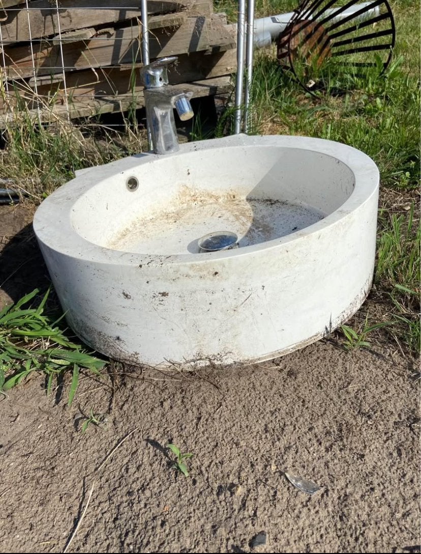 Lavabo opzet met kraan, Bricolage & Construction, Sanitaire, Enlèvement, Utilisé, Lavabo