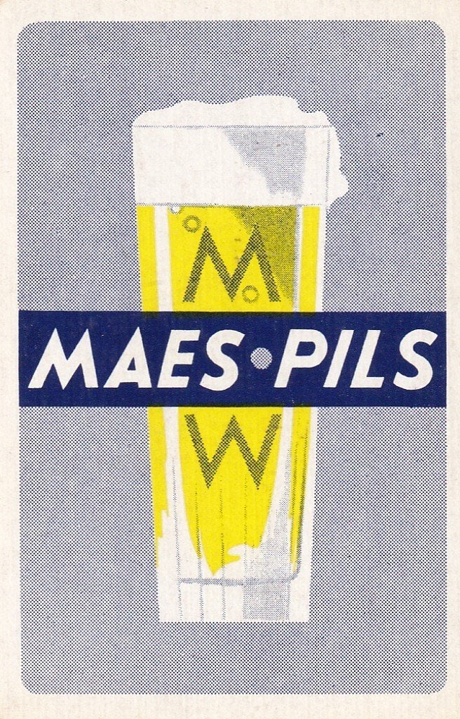 B 83 / S K MAESPILS GLAS GEEL  GRIJS, Ophalen of Verzenden, Nieuw, Speelkaart(en)