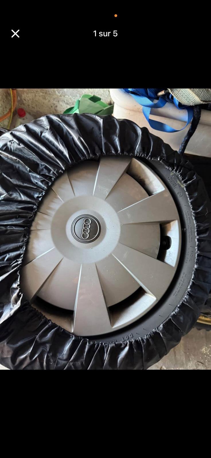 4 roues Audi complètes avec pneus hiver, Autos : Pièces & Accessoires, Enlèvement, Pneus hiver, Pneu(s)