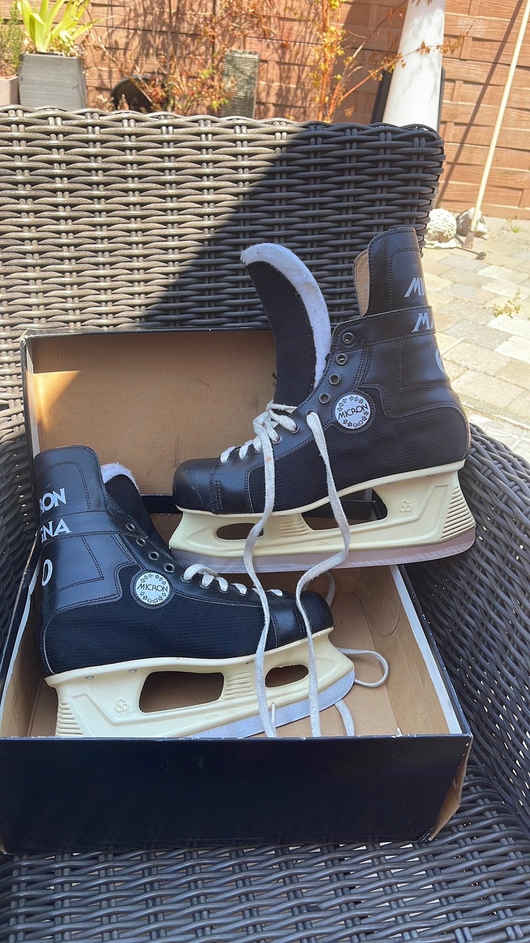 Vintage Micron Magna 60 Ijshockey schaatsen – Maat 42 (US 8), Ophalen of Verzenden, Zo goed als nieuw
