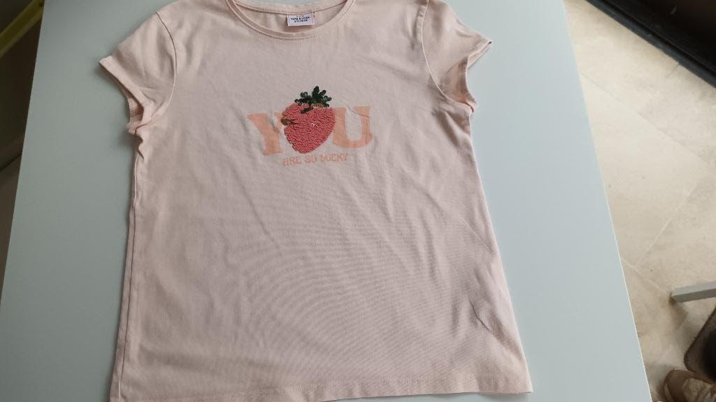 T-shirt - Taille 128, Enlèvement ou Envoi, Chemise ou À manches longues, Comme neuf, Tape  à l'oeil