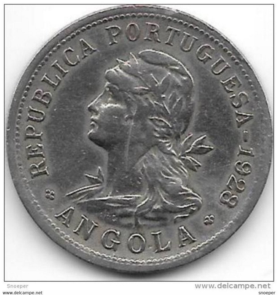 Angola 50 centavos 1928 dubbel 8  zie beschrijving, Timbres & Monnaies, Monnaies | Afrique, Envoi, Autres pays, Monnaie en vrac