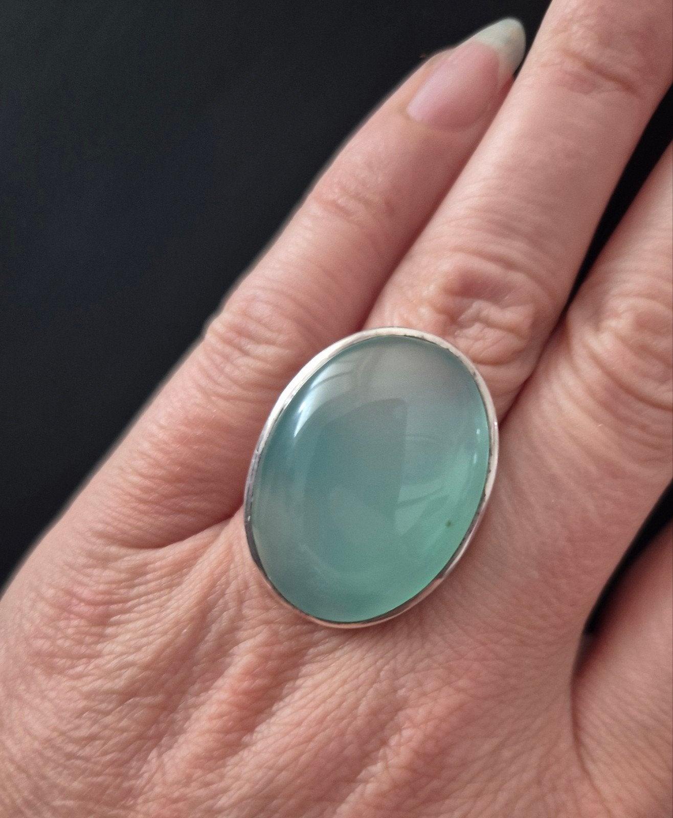 Bague en calcédoine en argent, Bijoux, Sacs & Beauté, Bagues, Argent, Argent, Enlèvement ou Envoi