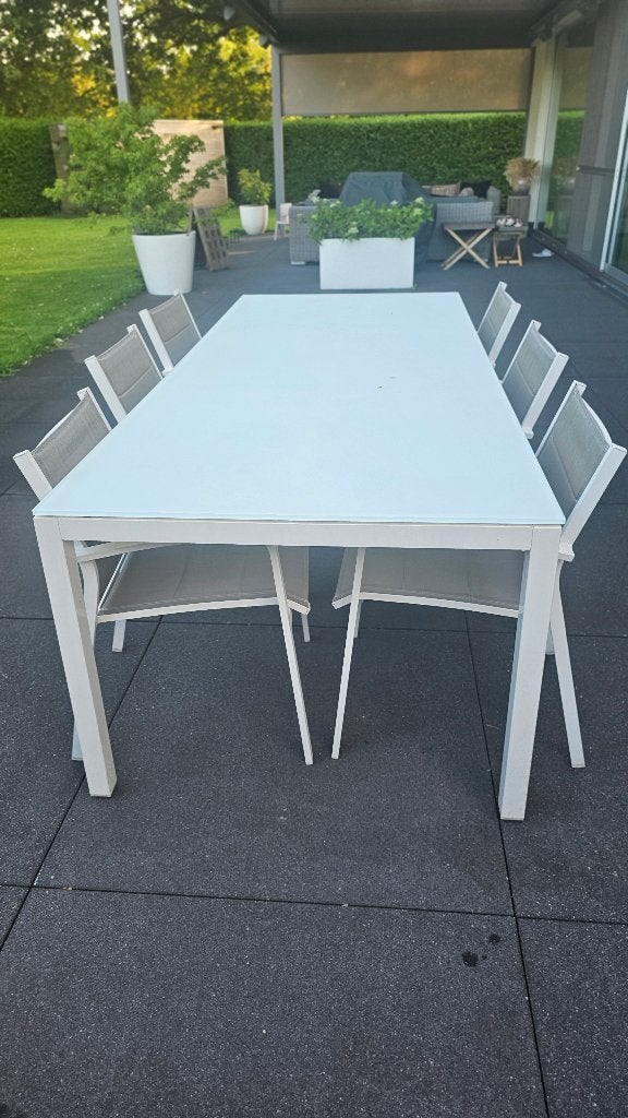 Tuintafel met 6 stoelen, Bristol, Chaise, Salons de jardin, Aluminium, 8 places