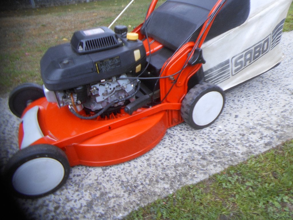 tondeuse SABO PRO Auto-tractée en parfait état, Zo goed als nieuw, SABO, Minder dan 90 cm, Opvangbak