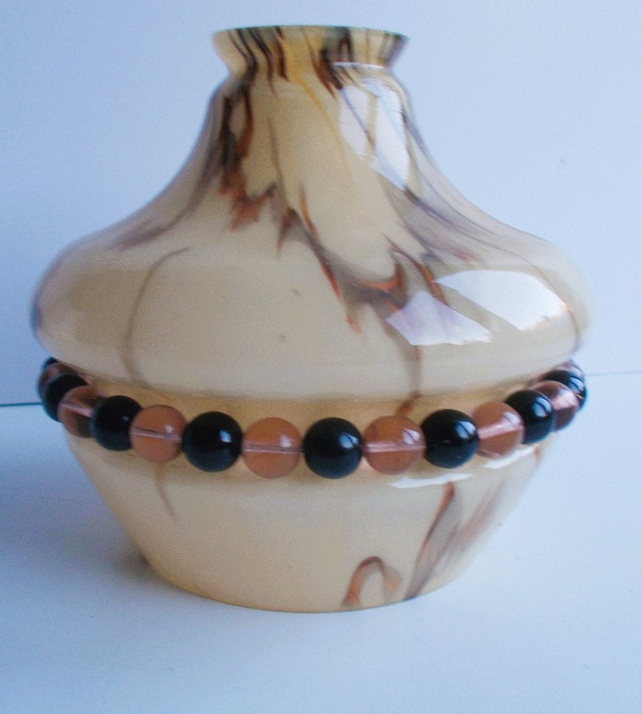 Unieke originele Art Deco lampenkap uit de jaren 30, Hanglamp, Beige, Ophalen of Verzenden, Zo goed als nieuw
