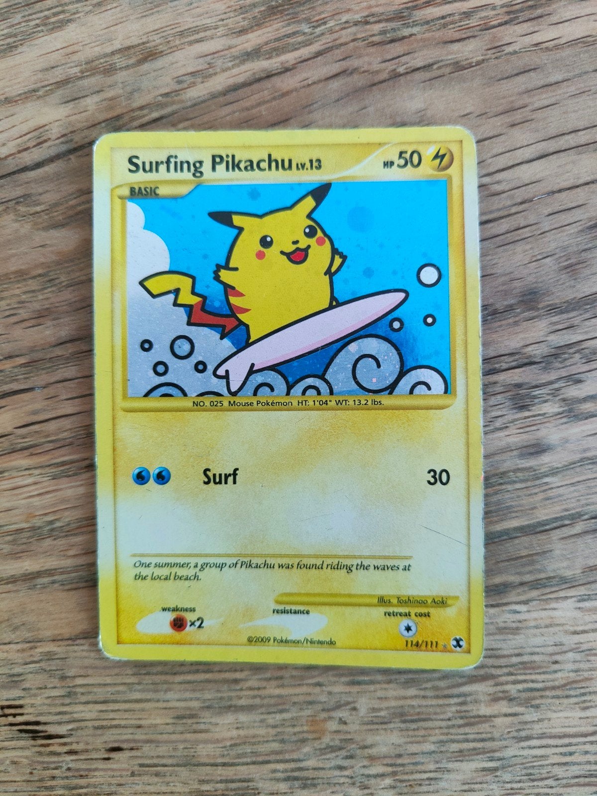 Surfing Pikachu Pokémon kaart, Ophalen of Verzenden