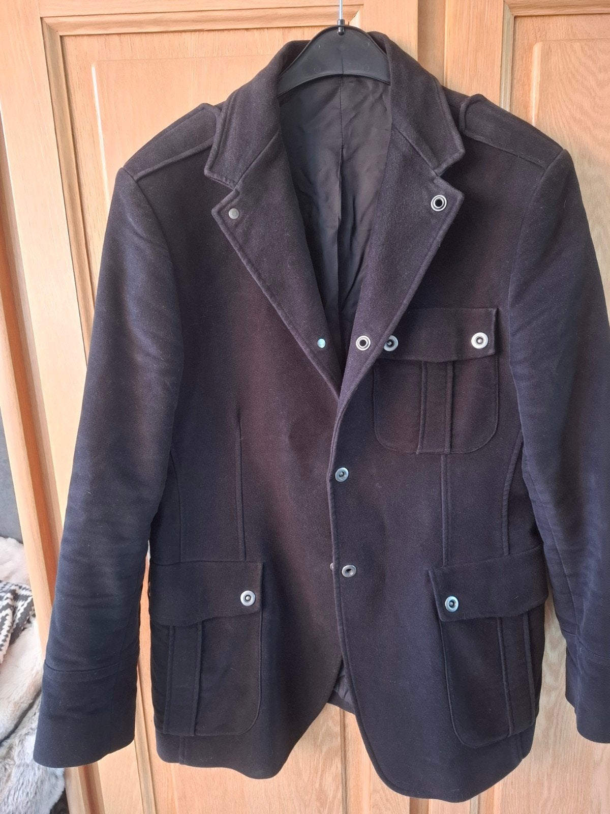 blazer veste maho Paolo Giordano L T50 noir velours, Comme neuf, Taille 52/54 (L), Noir, Paolo Giordano