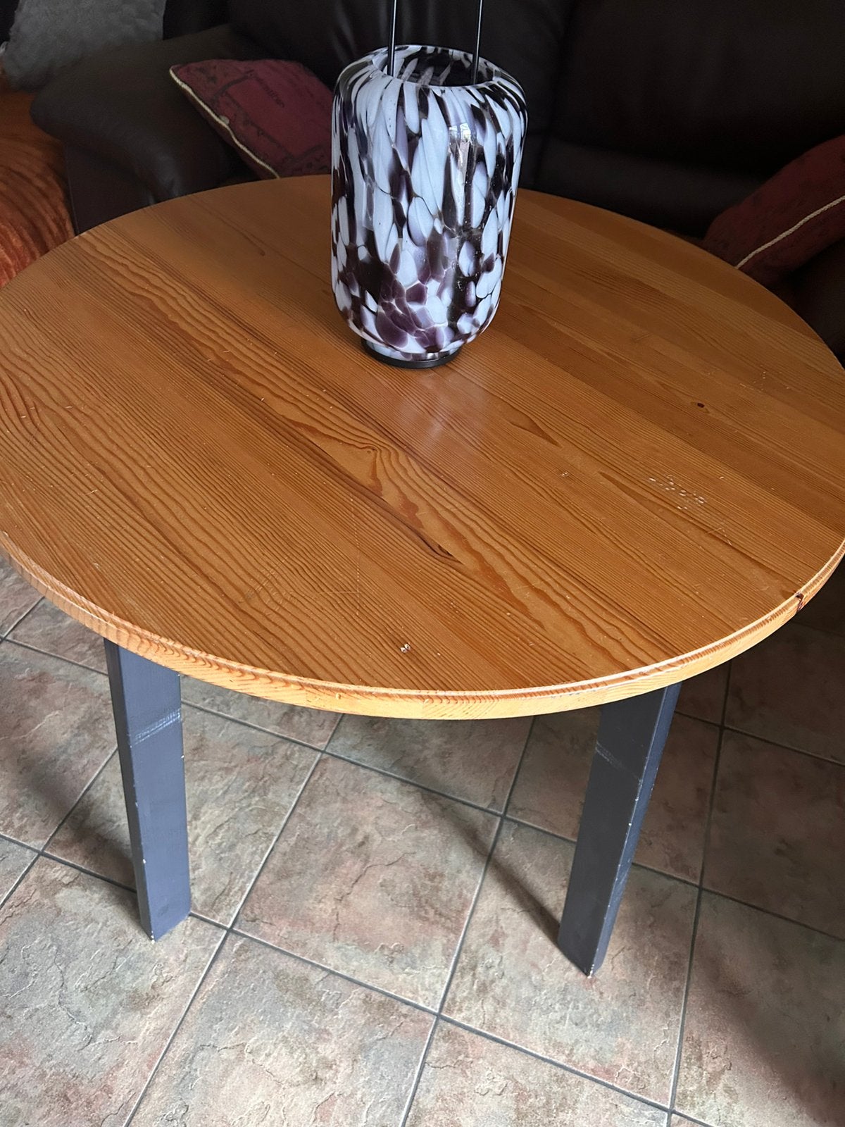 Ronde tafel hout, Huis en Inrichting, Tafels | Salontafels, Ophalen, Zo goed als nieuw