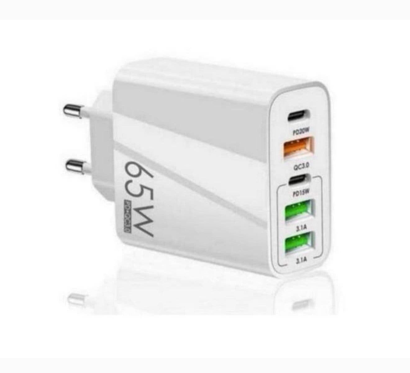 F002 65W 5-Port PD Oplader 3 USB-A+2 USB-C lader blok blokje, USB-A, Ophalen of Verzenden, Nieuw, Adapter