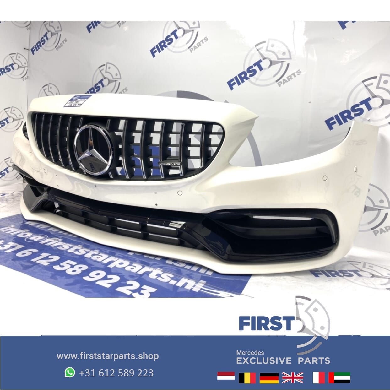 A205 C205 FACELIFT 2021 C63 AMG VOORBUMPER + GT GRIL COMPLEE, Gebruikt, -, Voor, Ophalen of Verzenden