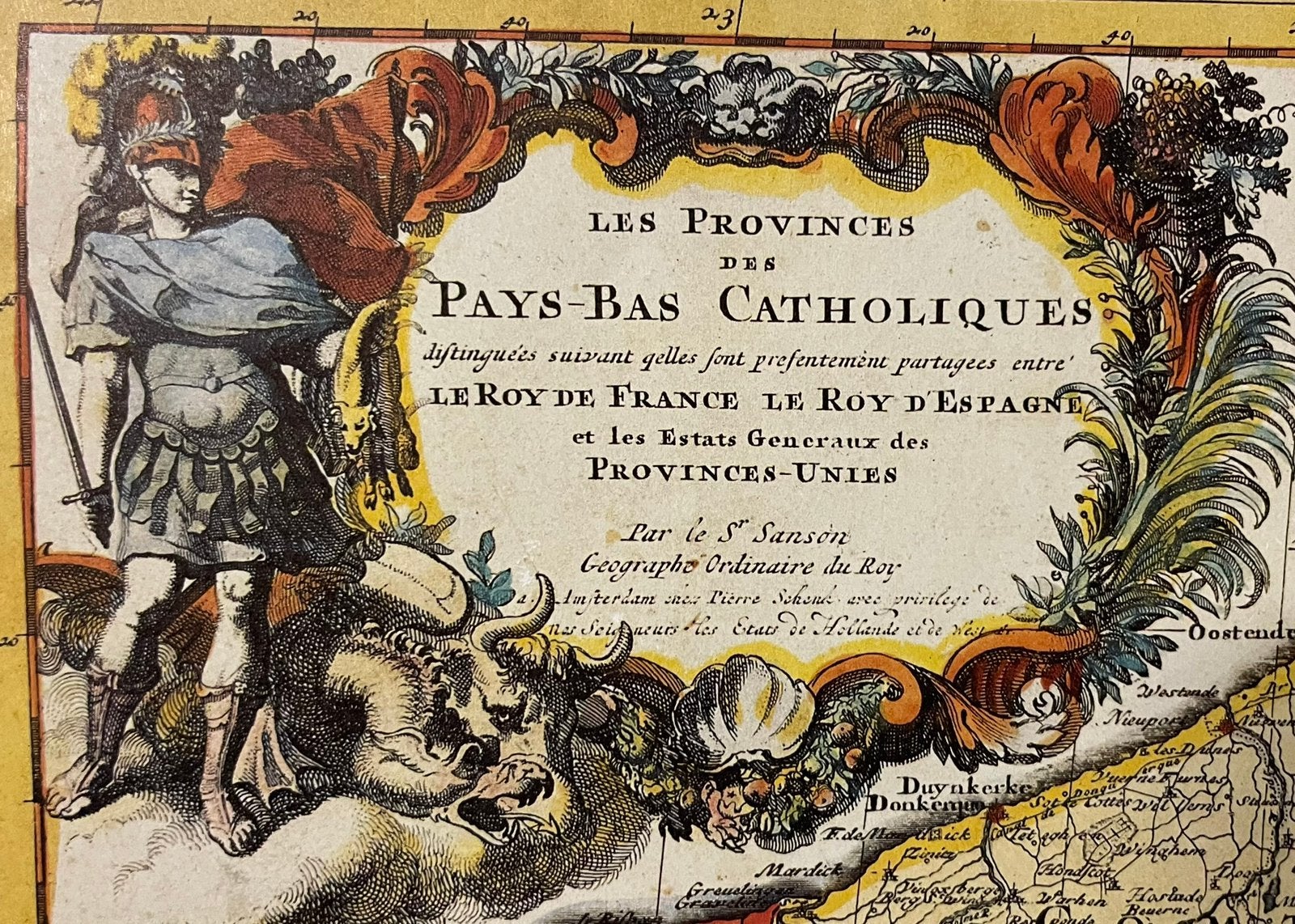 Prachtige antieke kaarten Pays Bas Catholiques, Antiek en Kunst, Ophalen