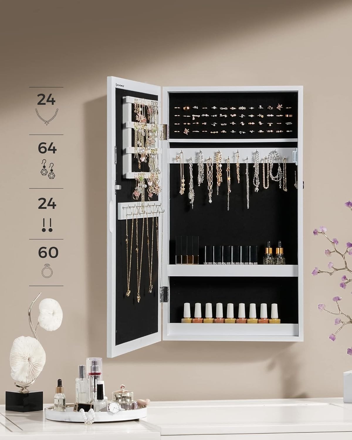 Armoire à bijoux murale, Avec serrure, Comme neuf, Enlèvement, Rigide
