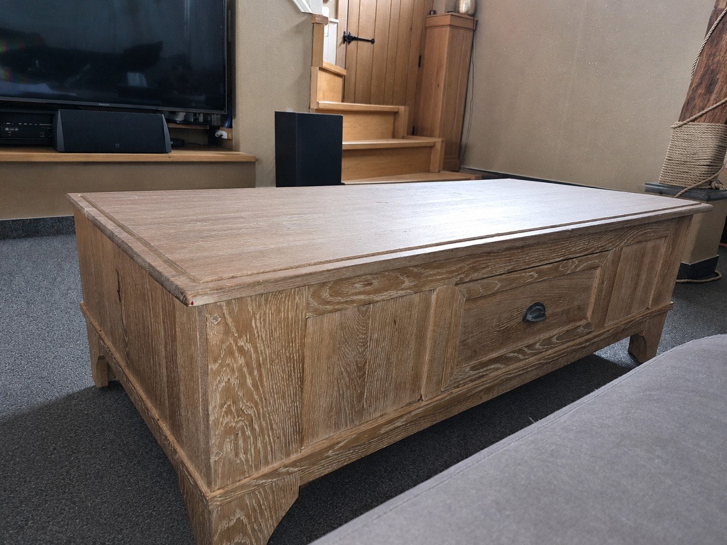 Rechthoekig landelijke salontafel 135x75, Huis en Inrichting, Ophalen